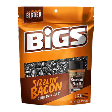BIGS Sunflower Seeds: J&D's Sizzlin' Bacon Salt (5.35oz) - A Taste of the States