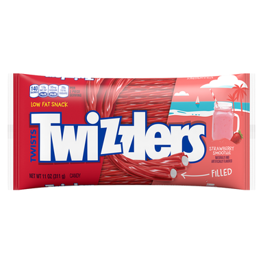 Twizzlers Filled Twists: Strawberry Smoothie (311g) 11oz - A Taste of the States